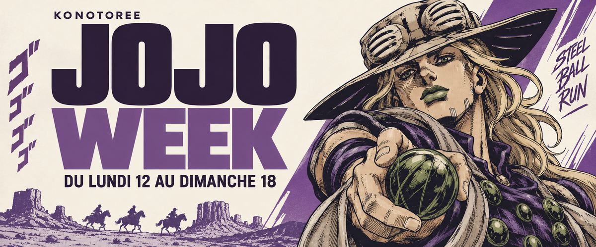 Konotoree JoJo Week, du lundi 12 au dimanche 18 octobre 2026, avec Gyro Zeppeli de Steel Ball Run